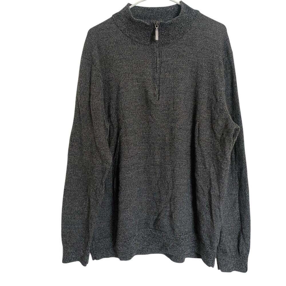 Fairlane 100% Merino Wool Sweater‎ Men's Size XXL Gray Quarter Zip Comfy Soft